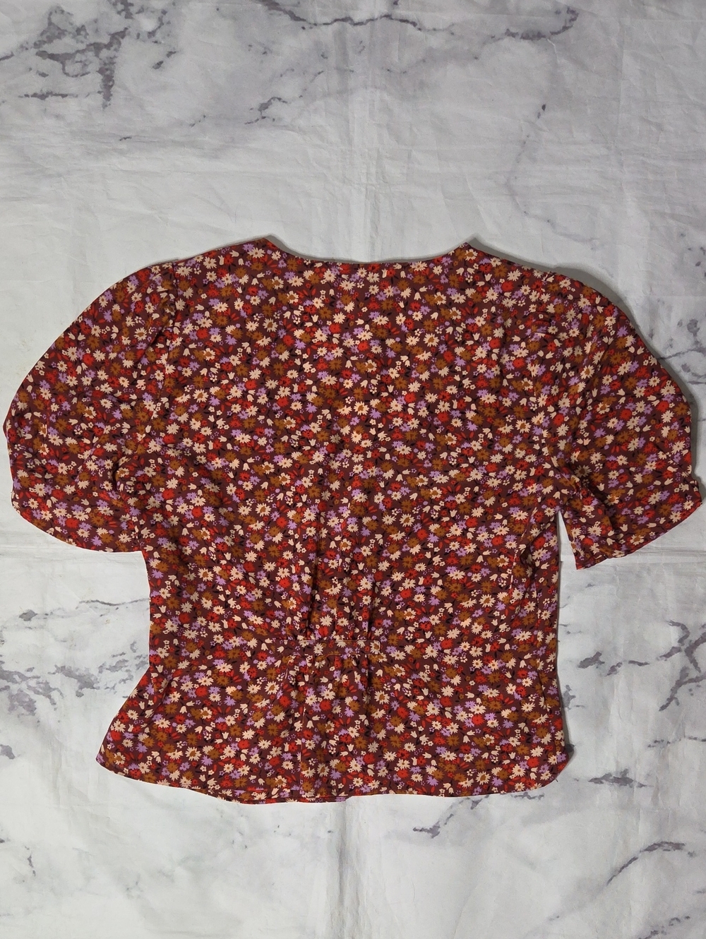 Madewell Silk Button Sleeve Top In Spring Prairie - Picture 8 of 8